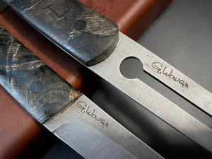 KWAIKEN, Japanese Style. Set Steak & BBQ Knife and Fork, Steel D2. #6.071