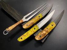 Load image into Gallery viewer, KWAIKEN BBQ Set 3 pieces Steak Knives &amp; Fork, Steel D2. #6.073