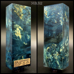 MAPLE BURL Stabilized Wood, BLUE COLOR, Blanks for Woodworking. USA Stock.