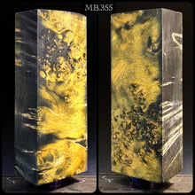 Laden Sie das Bild in den Galerie-Viewer, MAPLE BURL Stabilized Wood, BLACK &amp; YELLOW COLOR, Blanks for Woodworking. France Stock.