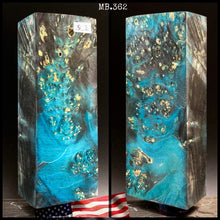 Charger l&#39;image dans la galerie, MAPLE BURL Stabilized Wood, BLUE COLOR, Blanks for Woodworking. USA Stock.