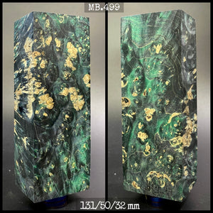 MAPLE BURL Stabilized Wood, GREEN & BLACK COLOR, Blanks for Woodworking. France Stock.