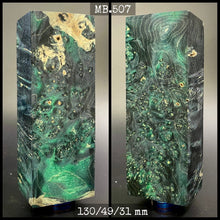Load image into Gallery viewer, MAPLE BURL Stabilized Wood, GREEN &amp; BLACK COLOR, Blanks for Woodworking. France Stock.