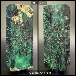 MAPLE BURL Stabilized Wood, GREEN & BLACK COLOR, Blanks for Woodworking. France Stock.
