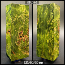 Load image into Gallery viewer, MAPLE BURL Stabilized Wood, GREEN COLOR, Blanks for Woodworking. France Stock.