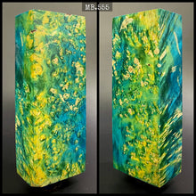 Load image into Gallery viewer, MAPLE BURL, Stabilized Blanks, Bleu &amp; Green Color. Woodworking, Crafting. France Stock.