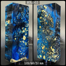 Load image into Gallery viewer, MAPLE BURL Stabilized Wood, BLUE COLOR, Blank for Woodworking. France Stock.