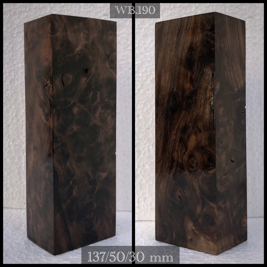 WALNUT BURL Stabilized Wood, Top Category, Blank for Woodworking. FR Stock. #WB.190