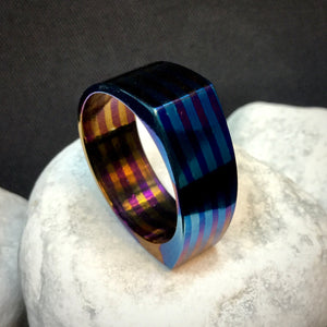 Ring Unisex, Multilayer Titanium, 22 mm., Handmade, Single copy. Art 1.034