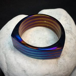 Ring Unisex, Multilayer Titanium, 22 mm., Handmade, Single copy. Art 1.034