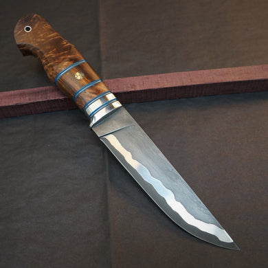 Knife Hunting, San Mai Steel, Fixed Blade, Straight Back Knife Blade. Art 14.H.344