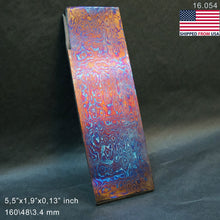 Load image into Gallery viewer, TITANIUM Multi-Layer Billet, 3 Alloys, Pattern &quot;FIREBALL&quot;, Hand Forge for Jewelers, Knife Making. U.S. stock. Art 16.054