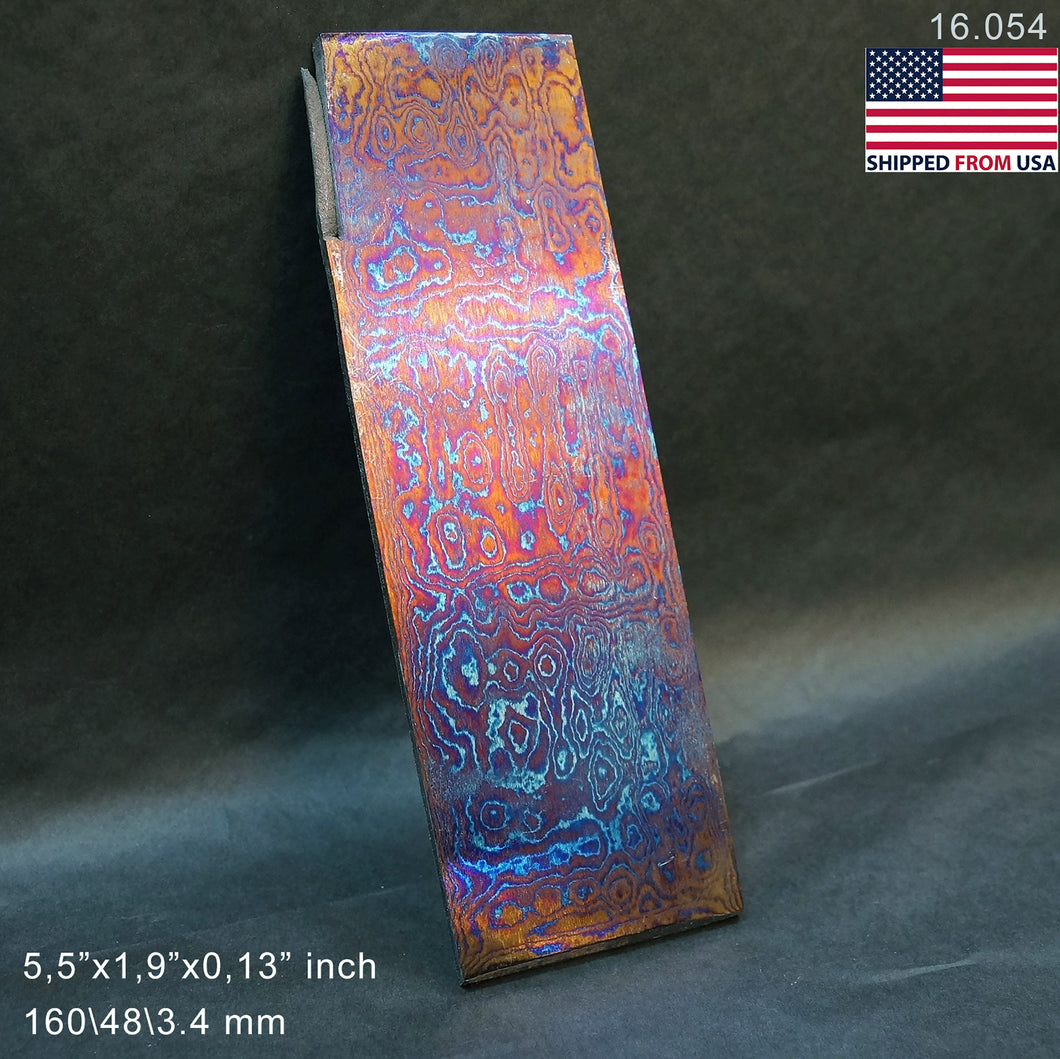 TITANIUM Multi-Layer Billet, 3 Alloys, Pattern 