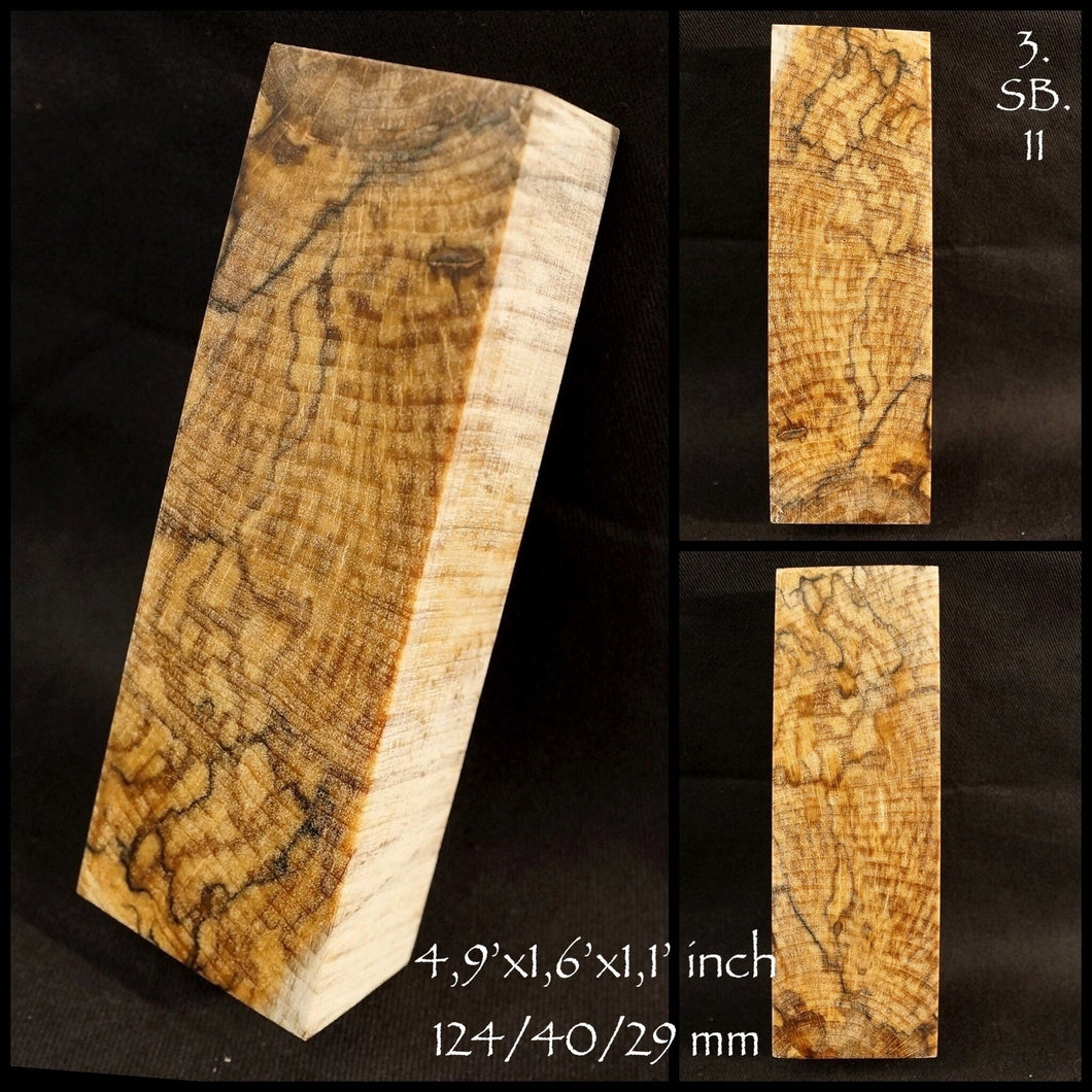 SPALTED BEECH Stabilized Blank for woodworking, turning, crafting. U.S. Stock. #3.SB.11