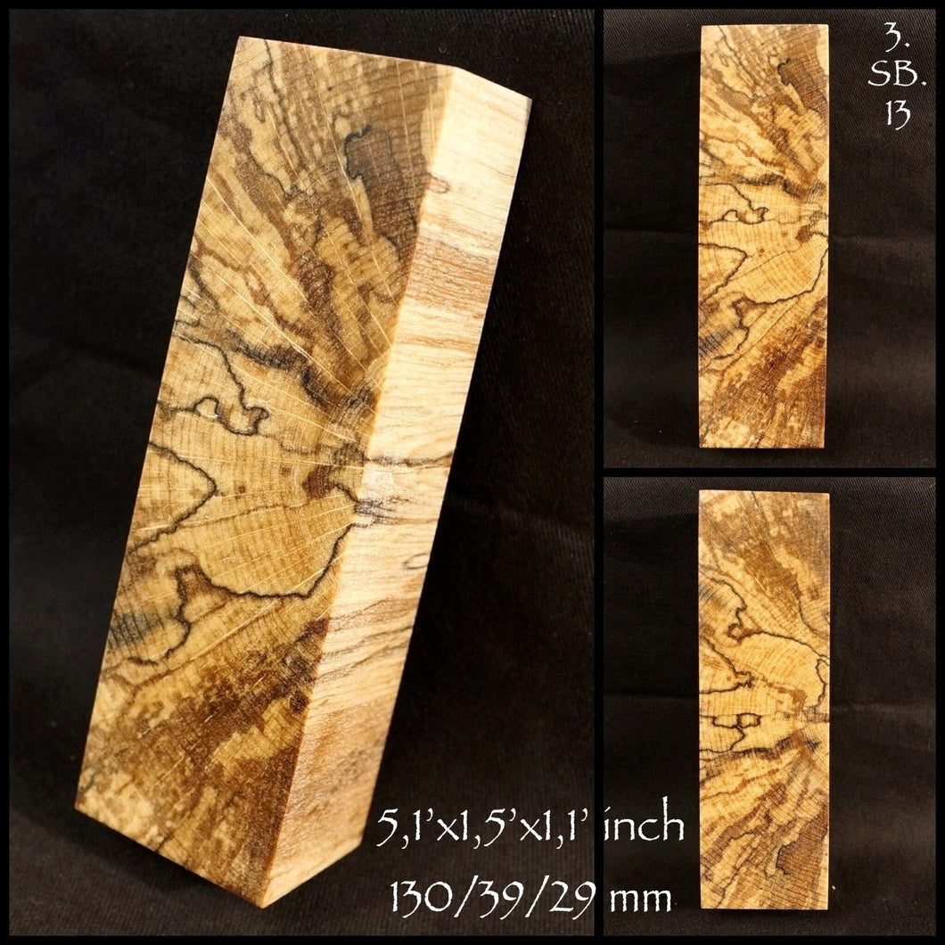 SPALTED BEECH Stabilized Blank for woodworking, turning, crafting. U.S. Stock. #3.SB.13