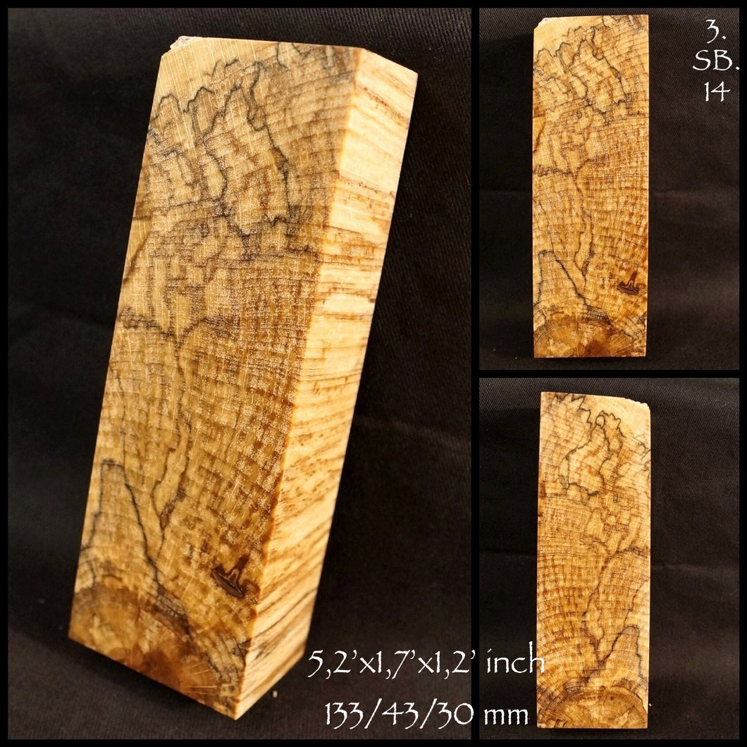 SPALTED BEECH Stabilized Blank for woodworking, turning, crafting. U.S. Stock. #3.SB.14