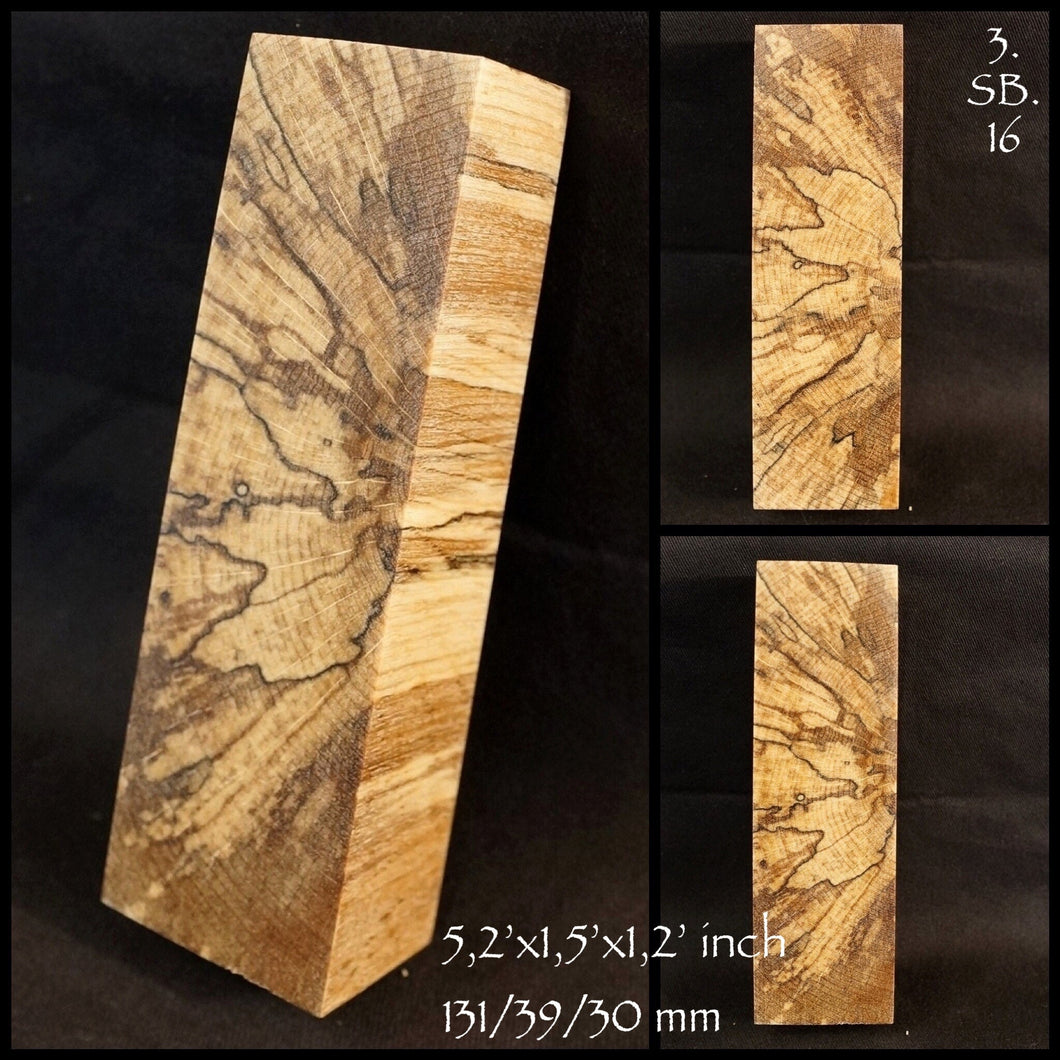 SPALTED BEECH Stabilized Blank for woodworking, turning, crafting. U.S. Stock. #3.SB.16