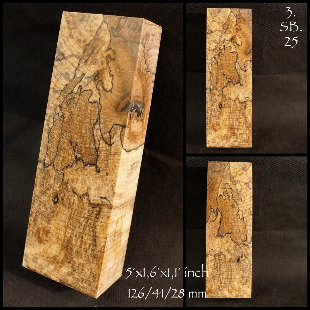 SPALTED BEECH Stabilized Blank for woodworking, turning, crafting. U.S. Stock. #3.SB.25