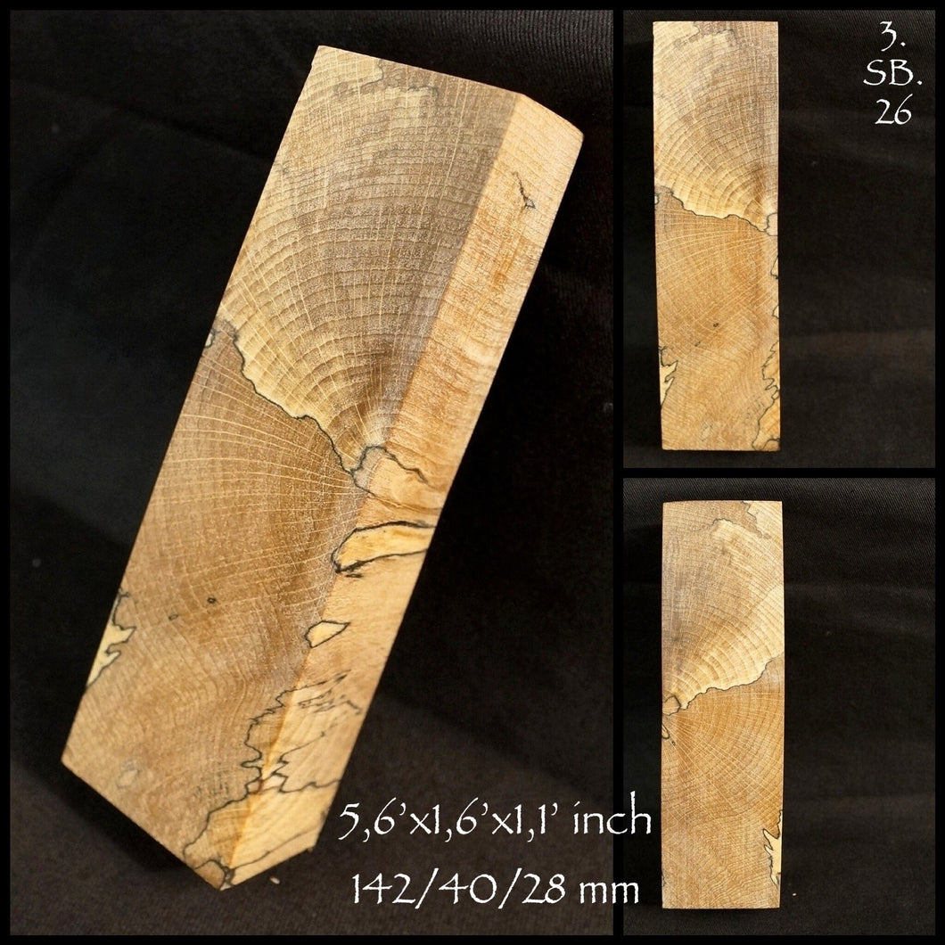 SPALTED BEECH Stabilized Blank for woodworking, turning, crafting. U.S. Stock. #3.SB.26