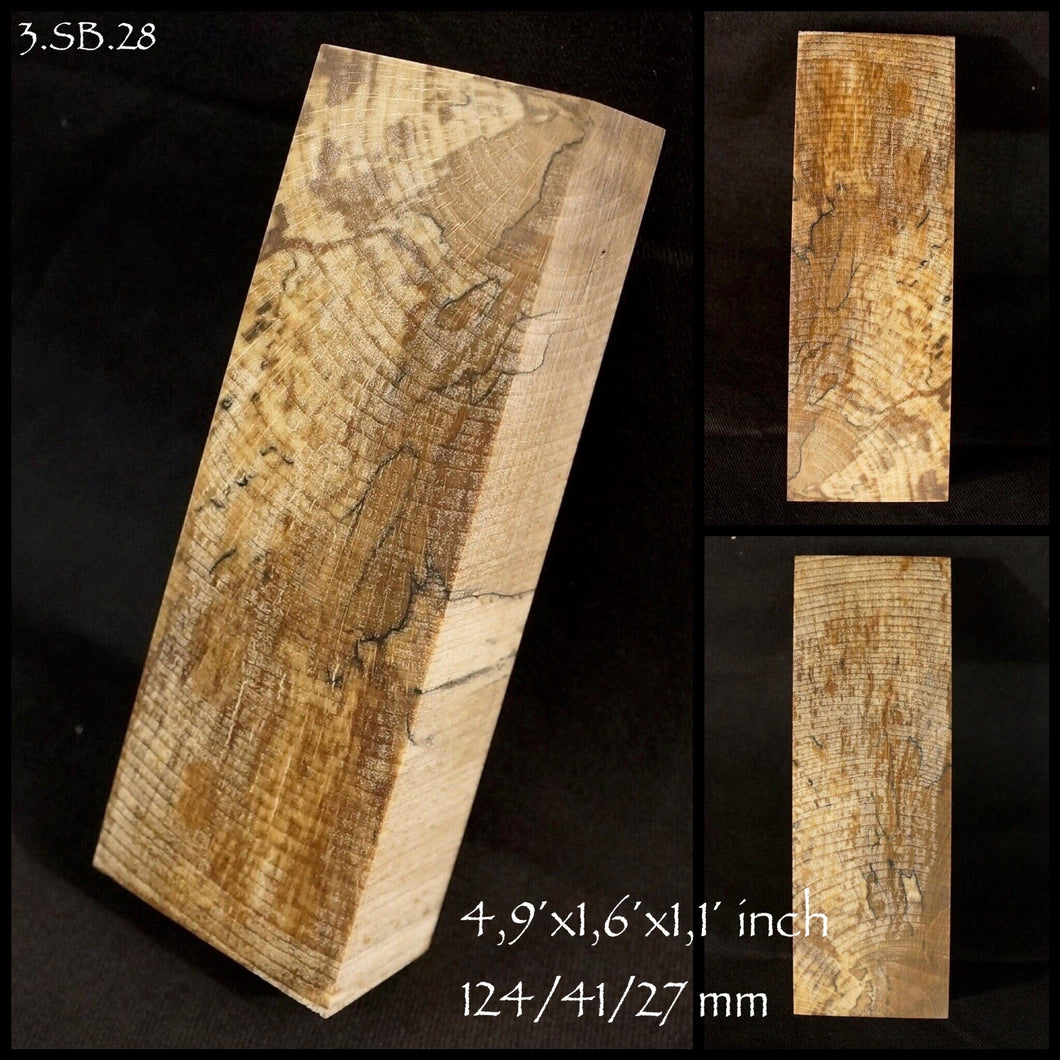 SPALTED BEECH Stabilized Blank for woodworking, turning, crafting. U.S. Stock. #3.SB.28