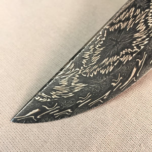 Unique Art Damascus Steel Blade Blank for knife making, crafting, hobby. Art 9.107.1