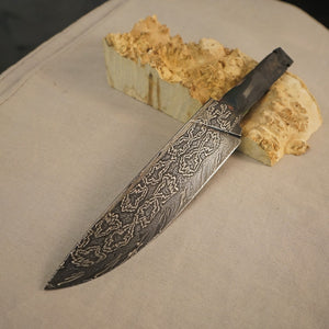 Unique Art Damascus Steel Blade Blank for knife making, crafting, hobby. Art 9.107.4