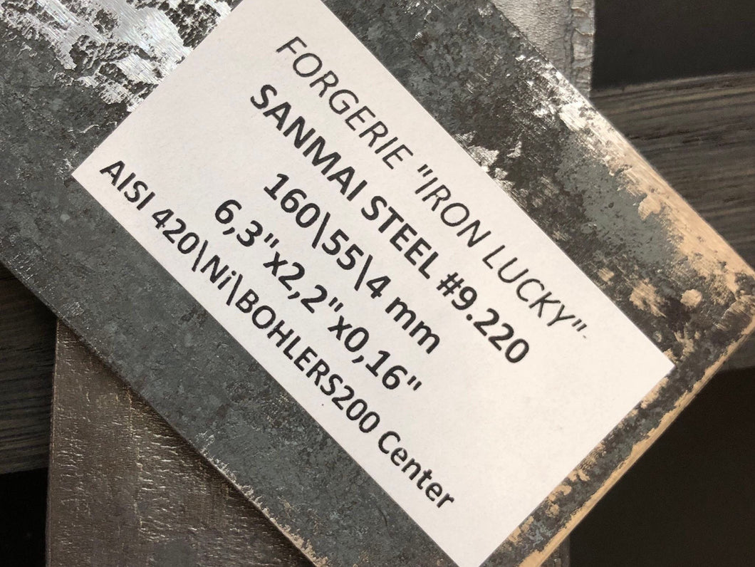 Laminated Steel, “San Mai”, Forge Billet. Centre HSS BOHLER S200. France Stock.