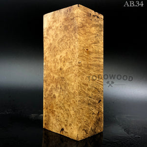 AMBOYNA BURL Wood Very Rare, Mono Color Blank for Woodworking. France Stock. #10.AB.34
