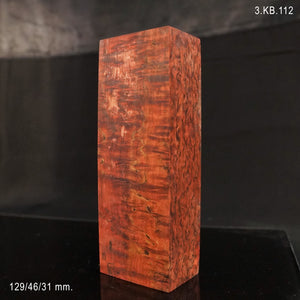 KARELIAN BIRCH, Red Color! Stabilized Wood Blank. From France Stock. 3.KB.112