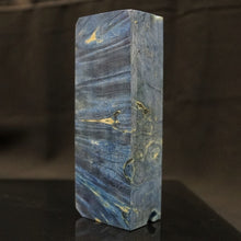Load image into Gallery viewer, MAPLE BURL Stabilized Wood, Blue Color, blank for woodworking, turning. #3.MB.23