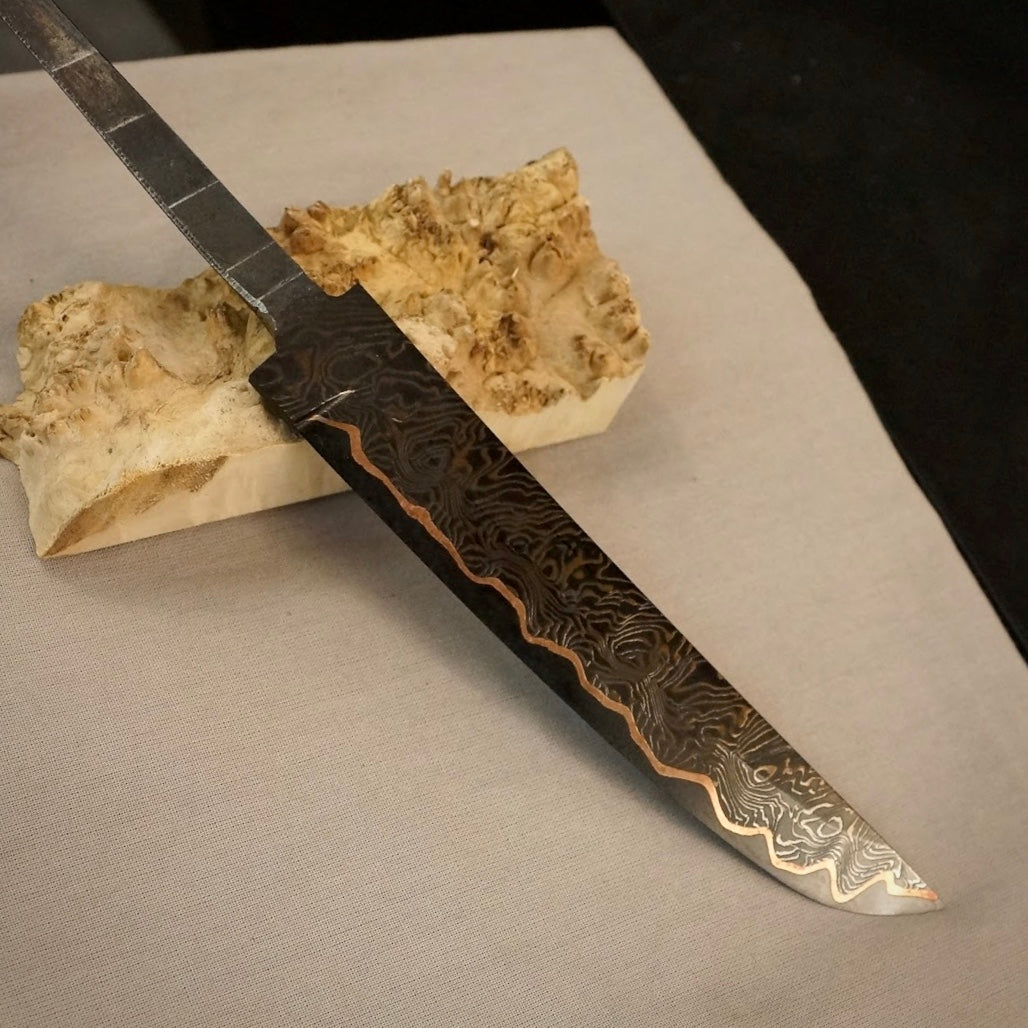 Buy Damascus Steel Blade Blank, for knife making, crafting, hobby, DIY