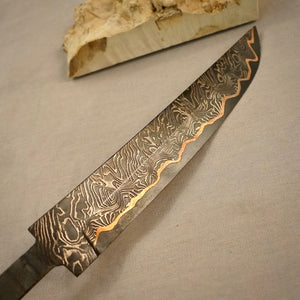 Unique Damascus Steel Blade Blank for knife making, crafting, hobby. Art 9.103