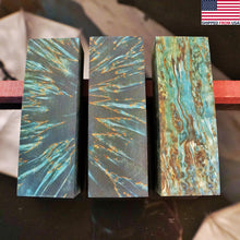 Load image into Gallery viewer, KARELIAN BIRCH Stabilized wood blank, Green Color for woodworking, from U.S. stock.