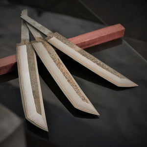 Unique Laminated Stainless Steel Blade Tanto for knife making, 63HRC. Art 9.108