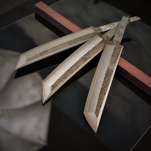 Unique Laminated Stainless Steel Blade Tanto for knife making, 63HRC. Art 9.108