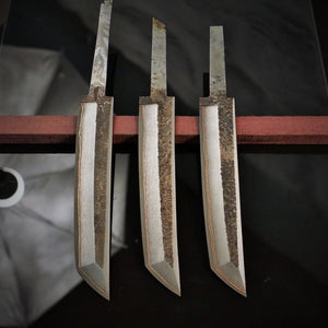 Unique Laminated Stainless Steel Blade Tanto for knife making, 63HRC. Art 9.108