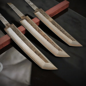 Unique Laminated Stainless Steel Blade Tanto for knife making, 63HRC. Art 9.108