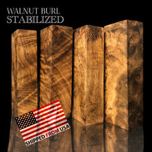 Charger l&#39;image dans la galerie, WALNUT BURL Stabilized, Billets for Woodworking, Crafting - from U.S. Stock