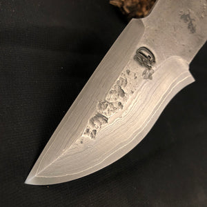 Damascus Carbon Steel Blade Blank, Hand Forge for Knife Making. #9.158