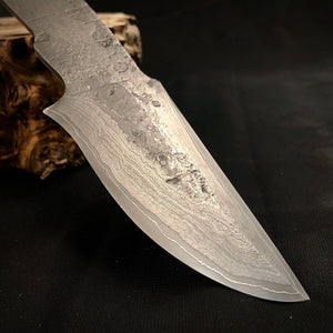 Damascus Carbon Steel Blade Blank, Hand Forge for Knife Making. #9.158