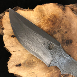 Damascus Carbon Steel Blade Blank, Hand Forge for Knife Making. #9.158