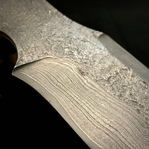 Damascus Carbon Steel Blade Blank, Hand Forge for Knife Making. #9.158