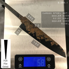 Load image into Gallery viewer, Unique Carbon Steel Blade Blank for kitchen knife making, crafting. Art 9.099.B