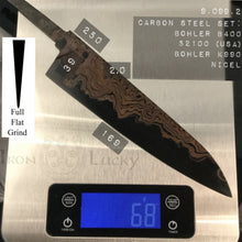 Charger l&#39;image dans la galerie, Unique Carbon Steel Blade Blank for kitchen knife making, crafting. Art 9.099.B
