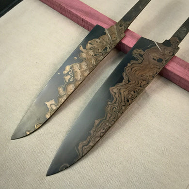 Unique Carbon Steel Blade Blank for kitchen knife making, crafting. Art 9.099.B