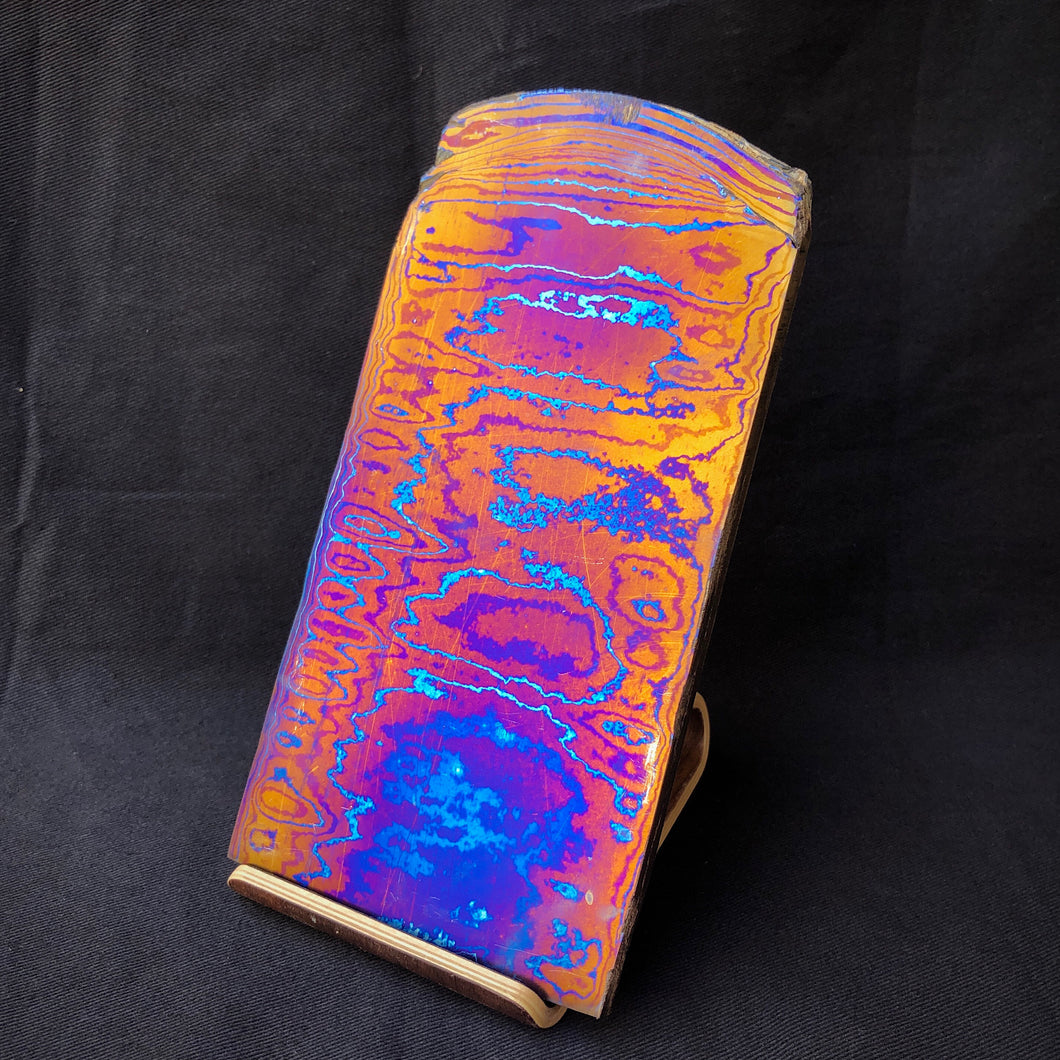 TITANIUM DAMASCUS Billet, 3 Alloys, Big Size, Hand Forge for Jewelers, Crafting. Art 16.091