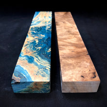 Load image into Gallery viewer, Set 2 Long Blank Maple Burl, Walnut Burl - Stabilized Wood. France Stock.