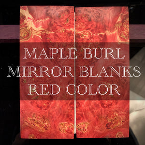 MAPLE BURL Stabilized Wood, RED Color, Mirror Blanks pour le travail du bois, l'artisanat.