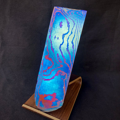 TITANIUM Damascus Multi-Layer Billet, 2 Alloys, for Jewelers, Crafting. Stock USA. #16.087