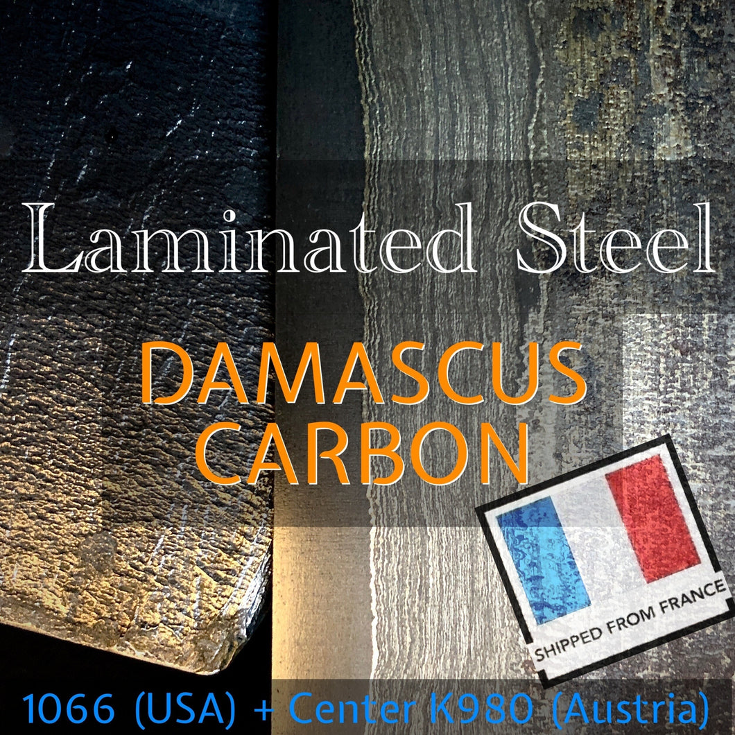 Blanc en acier au carbone laminé Damas, forge à la main pour la fabrication de couteaux.